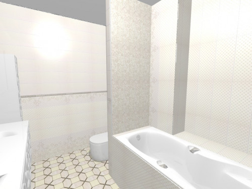 Элегантный бежевый интерьер для ванной комнаты