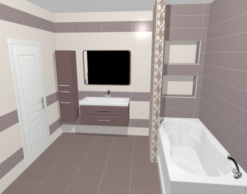 Современный стиль в интерьере просторной ванной: кремовый и бежевый
