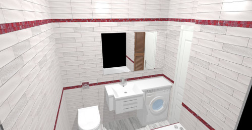Светло-серый и красный: современный стиль в ванной