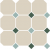 Top Cer Octagon 4416 OCT13+18-A White/Turquoise/Green Dots Керамогранит (лист 30x30)