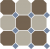 Top Cer Octagon 4429+01 OCT11-B Coffe Brown/Beige/Blue Cobalt Dots Керамогранит (лист 30x30)