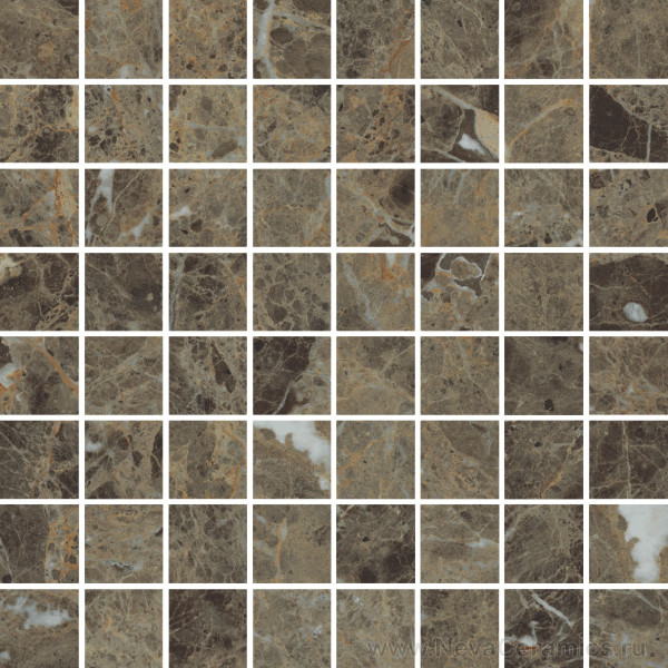 Фото плитки ITALON Charme Deluxe Floor Project : Italon Charme Deluxe Mosaico Emperador Dark Lux 29,2х29,2 Мозаика, 29.2x29.2 в интерьере