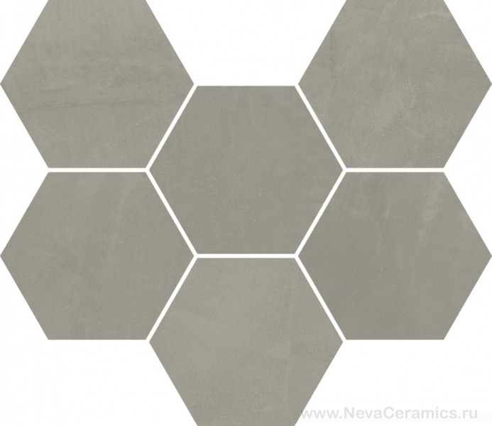 Фото плитки ITALON Continuum : Italon Continuum Iron Mosaico Hexagon 25x29 Мозаика, 29x25 в интерьере
