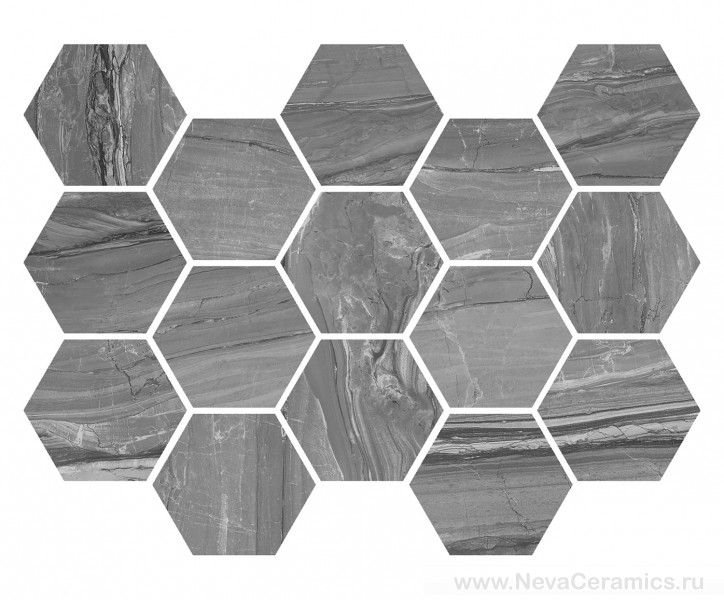 Фото плитки Argenta Eos : Argent Hexagon, 32.5x22.5 в интерьере