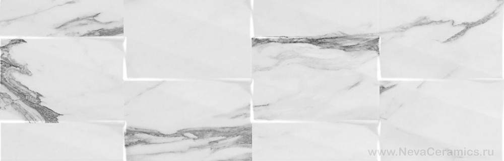 Фото плитки Argenta Altissimo : Argenta Altissimo Prisma White 25x75 декор настенный, 75x25 в интерьере