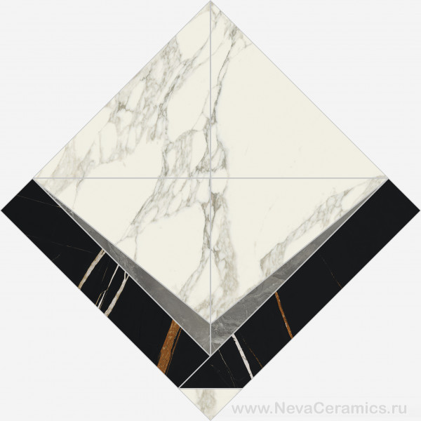 Фото плитки ITALON Charme Deluxe Floor Project : Italon Charme Deluxe Intarsio Arabescato White 56,4х56,4 Декор, 56.4x56.4 в интерьере