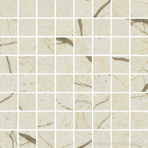 Фото плитки ITALON Charme Deluxe Floor Project : Italon Charme Deluxe Mosaico Cream River Lux 29,2х29,2 Мозаика, 29.2x29.2 в интерьере