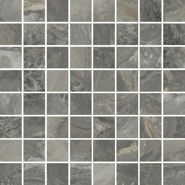 Фото плитки ITALON Charme Deluxe Floor Project : Italon Charme Deluxe Mosaico Grigio Orobico Lux 29,2х29,2 Мозаика, 29.2x29.2 в интерьере