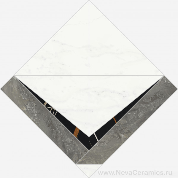 Фото плитки ITALON Charme Deluxe Floor Project : Italon Charme Deluxe Intarsio Bianco Michelangelo 56,4х56,4 Декор, 56.4x56.4 в интерьере