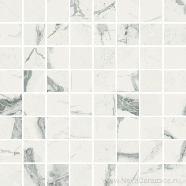 Фото плитки ITALON Charme Deluxe Floor Project : Italon Charme Deluxe Mosaico Invisible White Lux 29,2х29,2 Мозаика, 29.2x29.2 в интерьере
