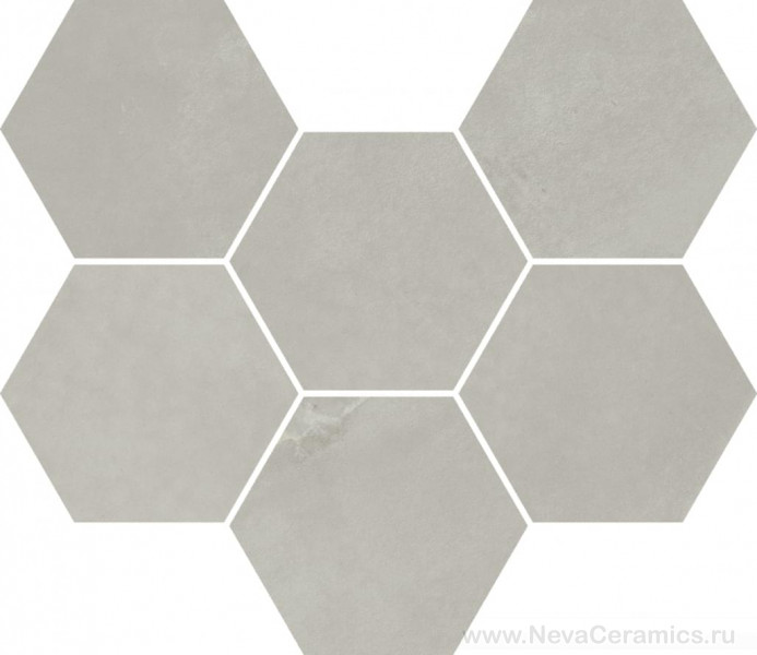 Фото плитки ITALON Continuum : Italon Continuum Silver Mosaico Hexagon 25x29 Мозаика, 29x25 в интерьере