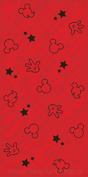 Фото плитки Azteca Disney : DISNEY HANDS FRIENDS R3060 RED, 30x60 в интерьере