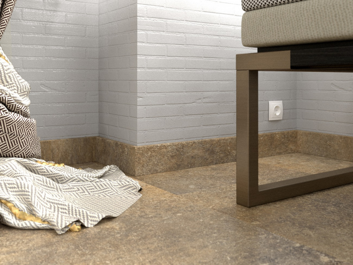Плинтус МДФ FineFloor Stone FF-1558/1458 Камень Шато Де Фуа
