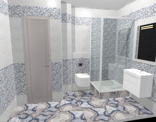 Бело-синее чудо в ванной: очарование плитки Instant от Aparici