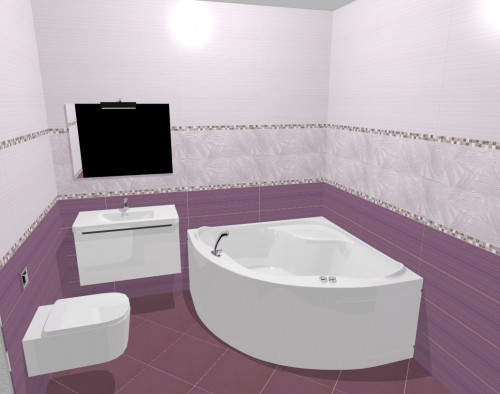 Французский шарм: сиреневый цвет в отделке ванной
