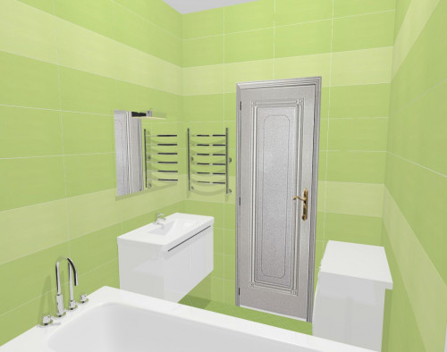 Модная палитра зеленых тонов: ванная в современном стиле