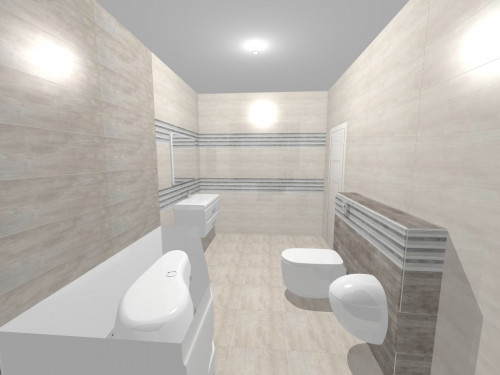 Просторная ванная комната в стиле минимализм: Его величество Беж