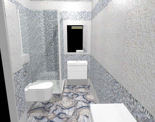 Бело-синее чудо в ванной: очарование плитки Instant от Aparici