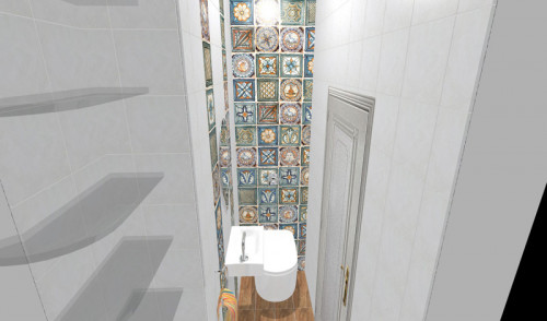 Дизайн интерьера туалета с декором в этностиле
