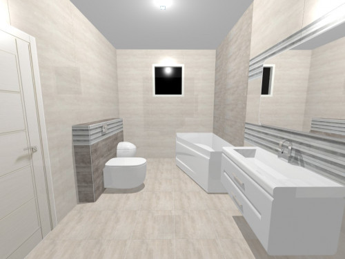 Просторная ванная комната в стиле минимализм: Его величество Беж