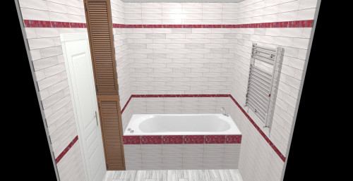 Светло-серый и красный: современный стиль в ванной
