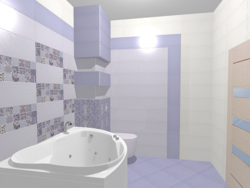 Все оттенки лаванды: романтичная ванная с мозаикой и пэтчворк