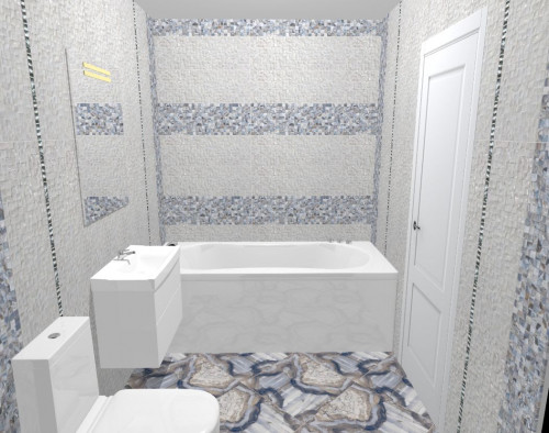 Мозаичная магия для небольшой ванной комнаты