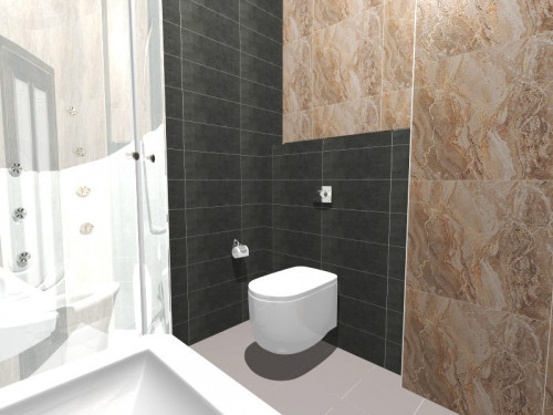 Современный стиль: оттенки графита и охры в интерьере ванной
