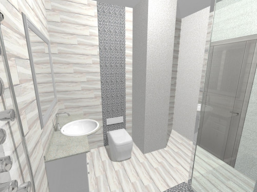 Белая ванная комната в стиле лофт