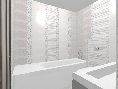 Серо-жемчужная маленькая ванная — элегантный современный стиль