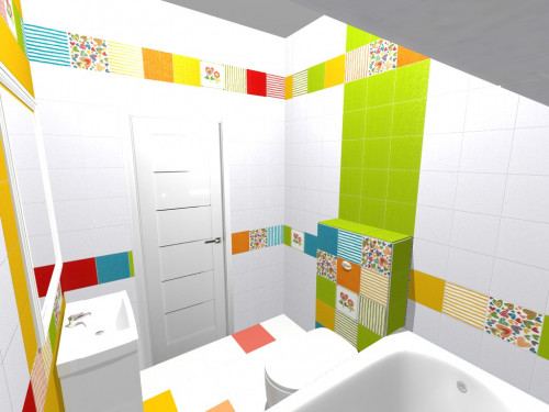 Яркая детская ванная комната: современный стиль и все цвета радуги