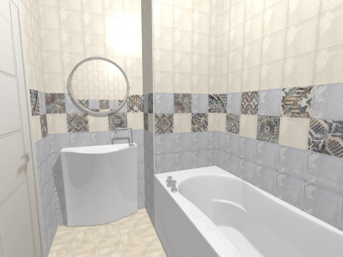 Красота в мелочах: бело-голубая ванная комната в винтажном стиле
