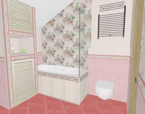 Бело-розовая ванная комната: стиль «прованс» в загородном доме