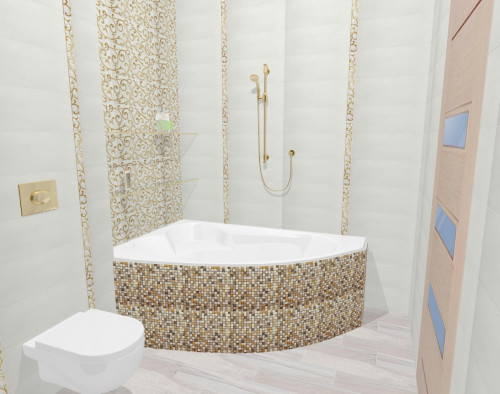 Бело-золотая роскошь: стиль ар деко в ванной комнате
