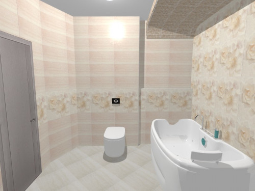 Бело-бежевая ванная комната: светлый современный стиль