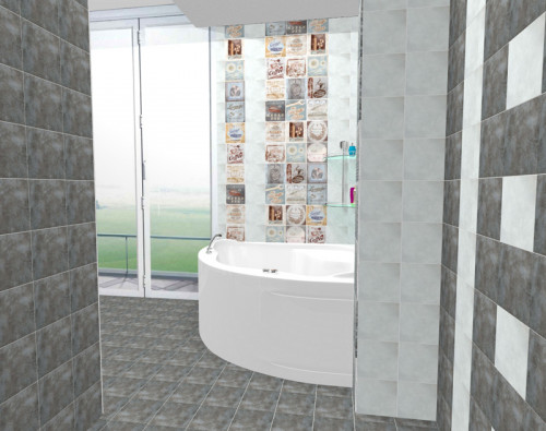 Интерьер ванной комнатs в урбанистическом стиле