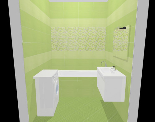 Модная палитра зеленых тонов: ванная в современном стиле
