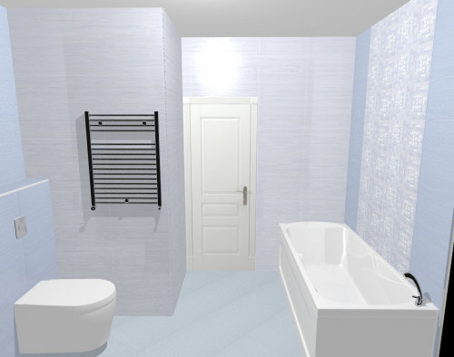 Оттенки неба: ванная комната в бело-голубой палитре