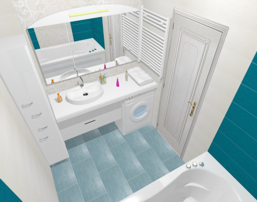 Романтичный интерьер ванной комнаты: морская волна и белый декор