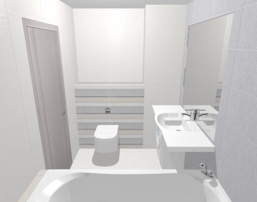 Серый и белый: современный светлый стиль в ванной