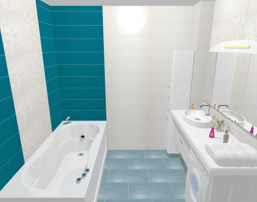 Романтичный интерьер ванной комнаты: морская волна и белый декор