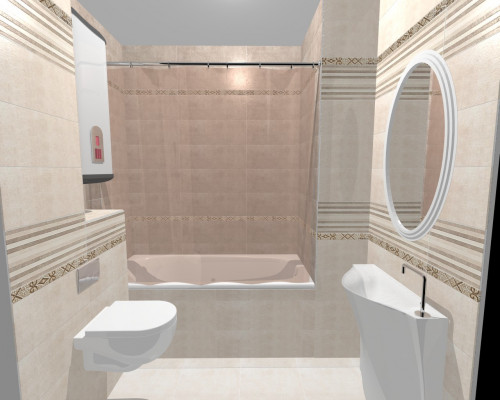 Современный стиль: бежевый и кремовый цвета в интерьере ванной