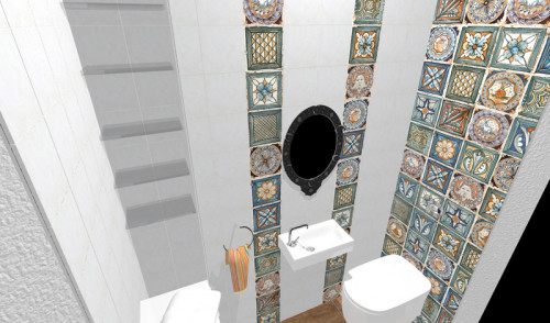 Дизайн интерьера туалета с декором в этностиле