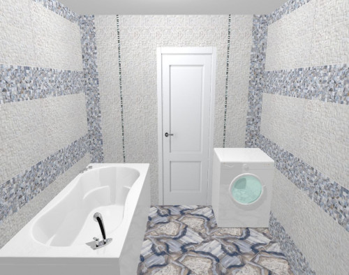 Мозаичная магия для небольшой ванной комнаты