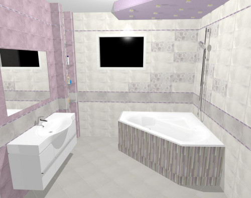 Серый и сиреневый, цветы и ленты: стиль романтик в интерьере ванной